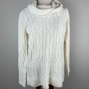 NWT RXB Off-White Loose Knit Cowl Neck Sweater Size L